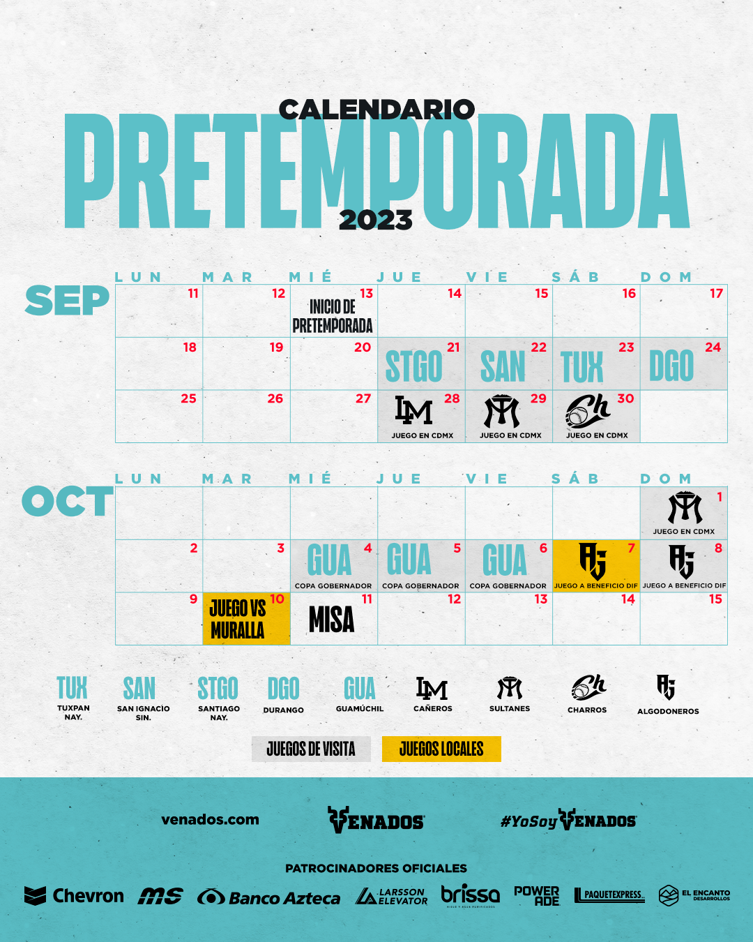 Post Pretemporada calendario
