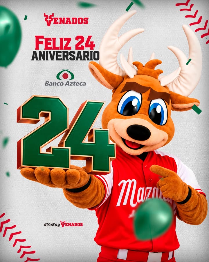 💚 ¡FELIZ 24 ANIVERSARIO, @bancoazteca ! 🦌🎉 En Venados de Mazatlán felicitamos con orgullo a…
